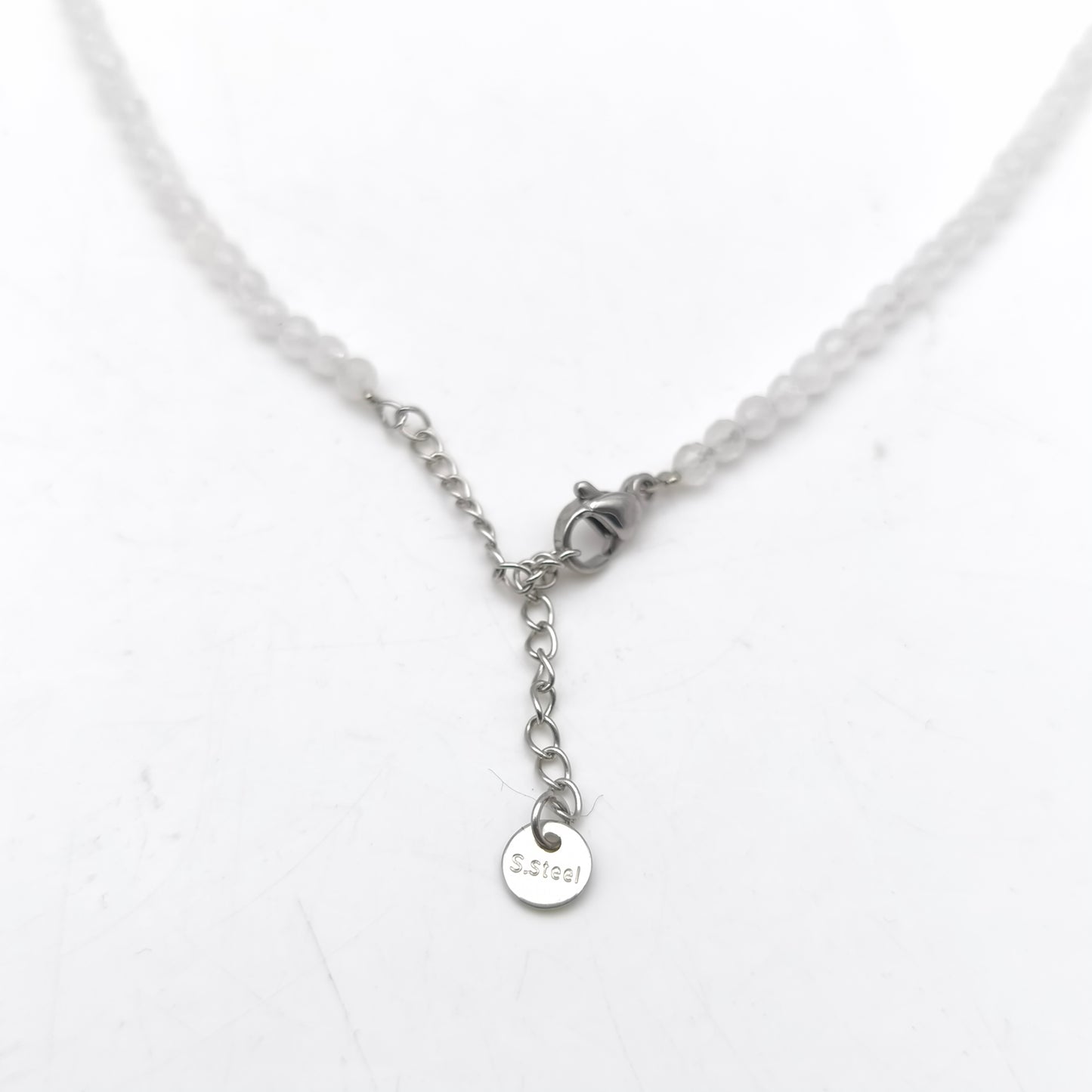 Collier perles facettées - Cristal de roche (3 mm)