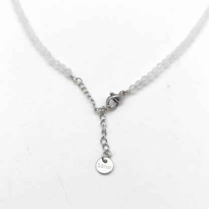 Collier perles facettées - Cristal de roche (3 mm)
