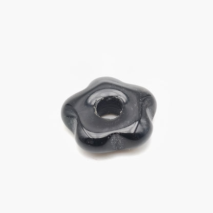 Pendentif Fleur Obsidienne noire