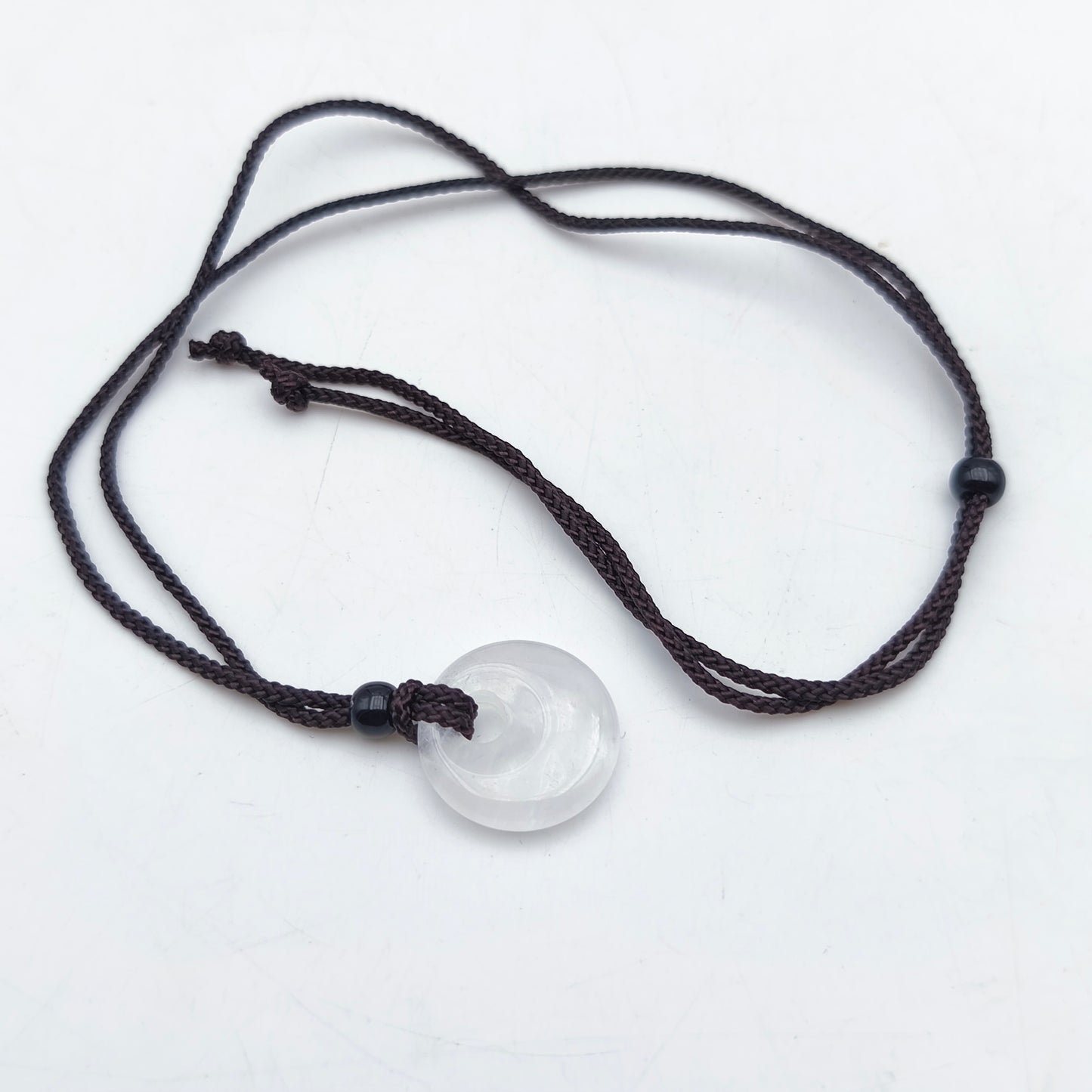 Donut de 2 cm con cordón - Cuarzo blanco