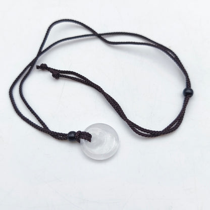 Donut de 2 cm con cordón - Cuarzo blanco