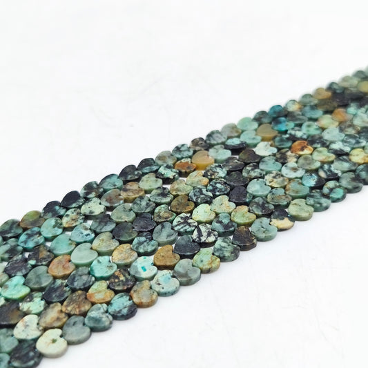 Rang de perles cœur - Turquoise (6 mm)