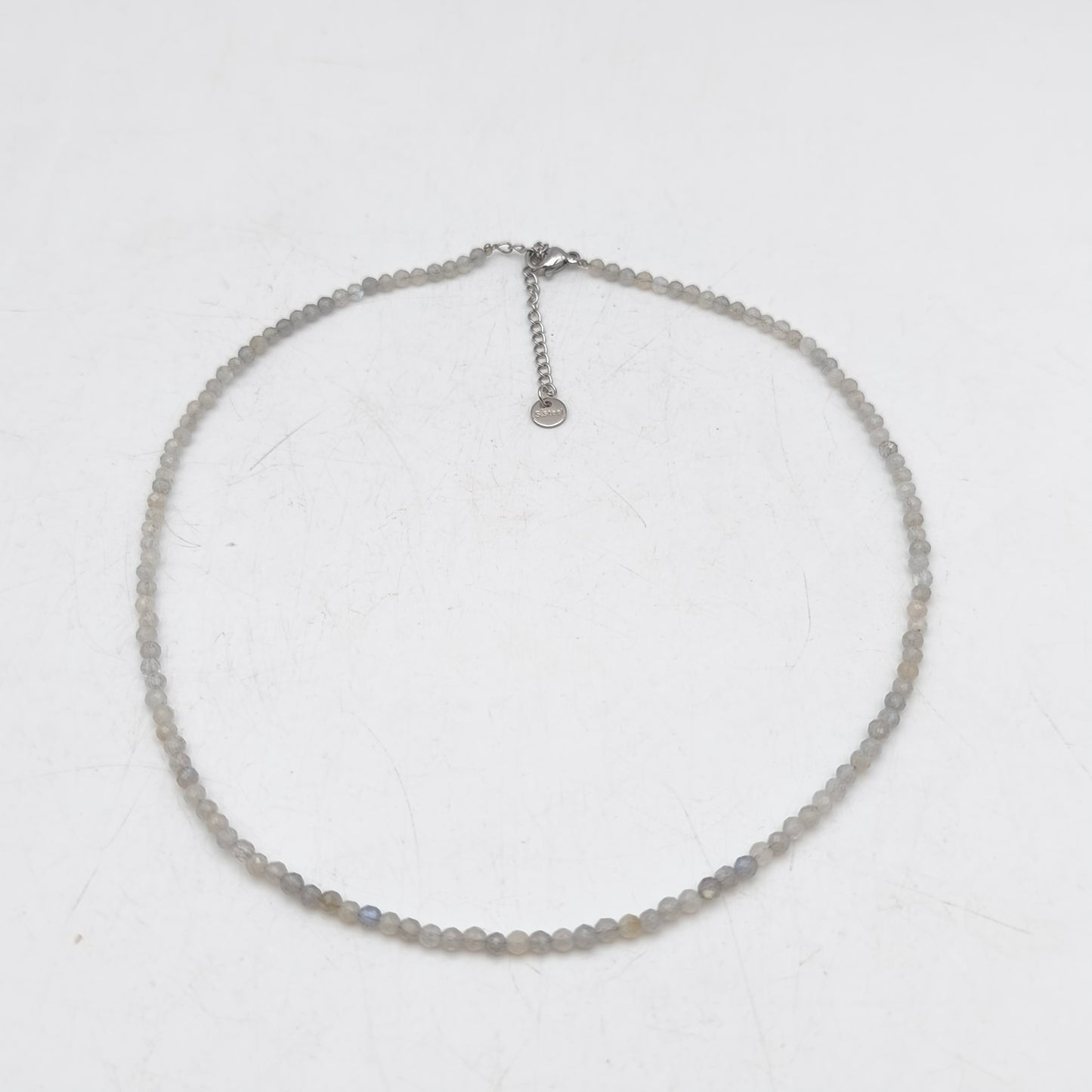 Halskette facettierte Perlen - Labradorit Natur (3 mm)