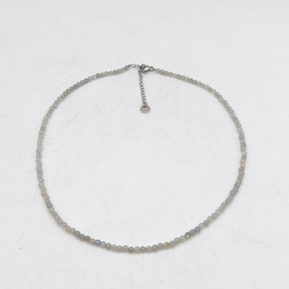 Halskette facettierte Perlen - Labradorit Natur (3 mm)