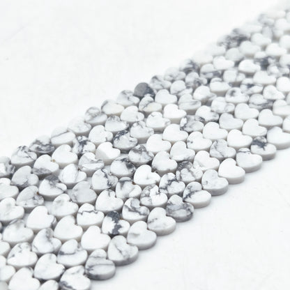 Rang de perles cœur - Howlite (6 mm)