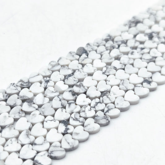 Rang de perles cœur - Howlite (6 mm)