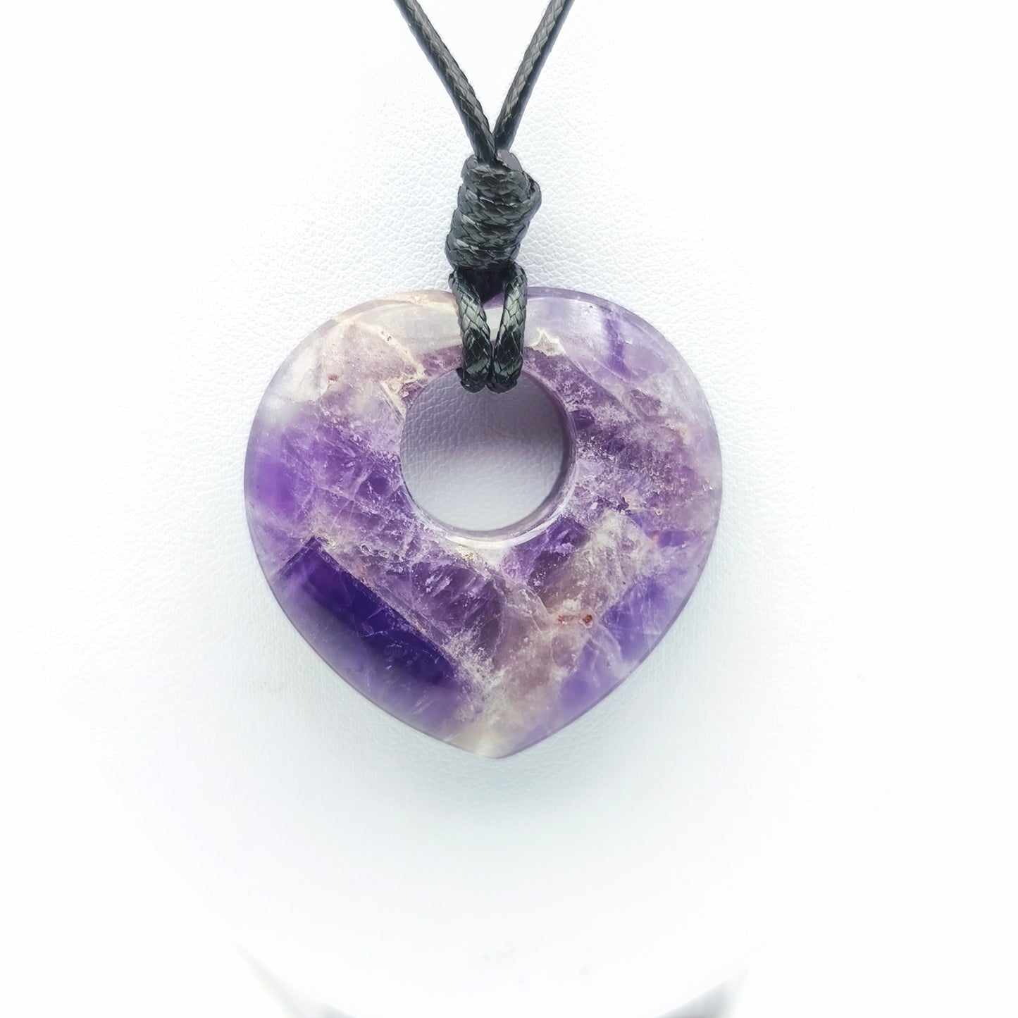 Herzanhänger G mit Kordel - Naturamethyst