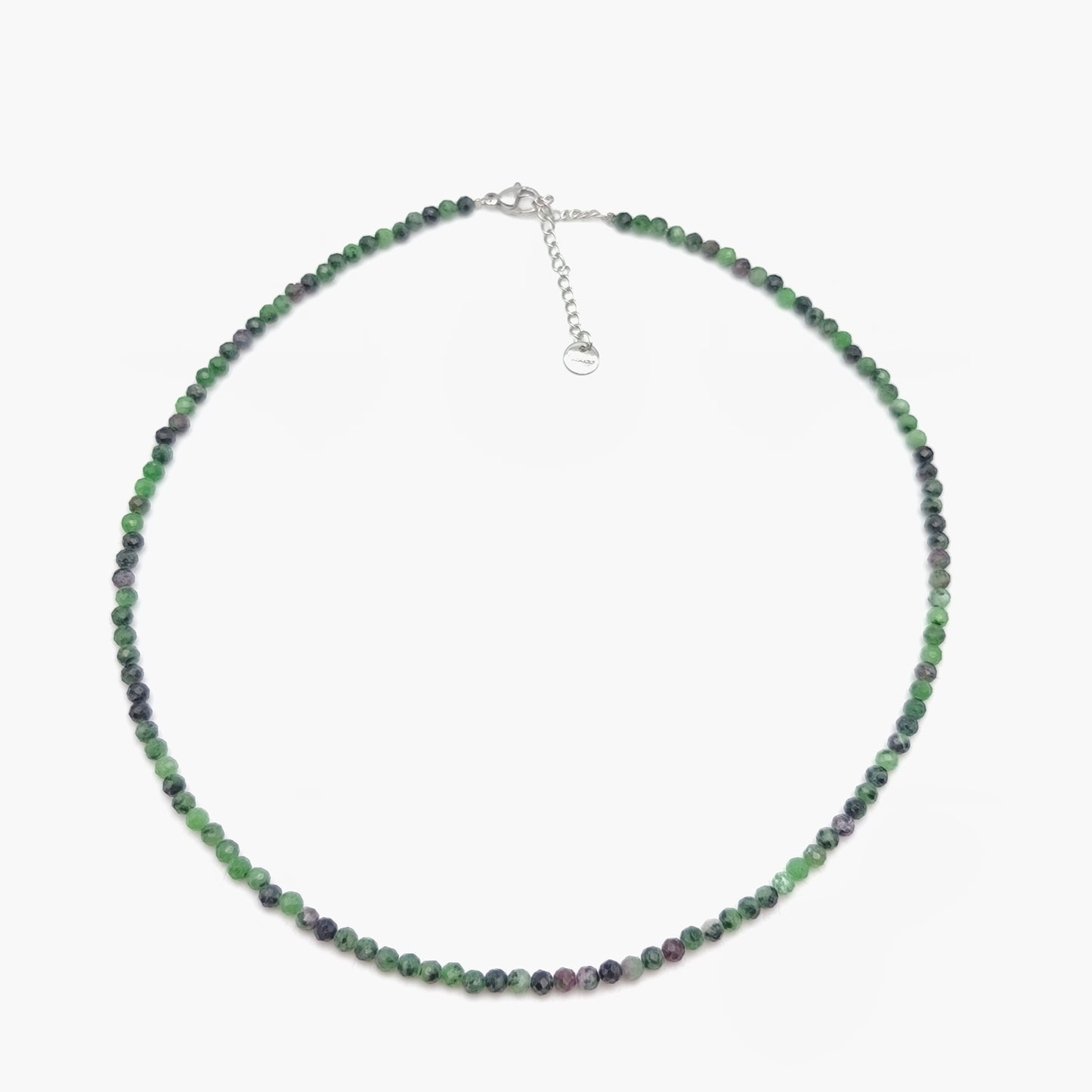 Collar de perlas facetadas - Rubí / Zoisita (3 mm)