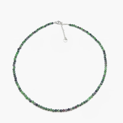 Collar de perlas facetadas - Rubí / Zoisita (3 mm)
