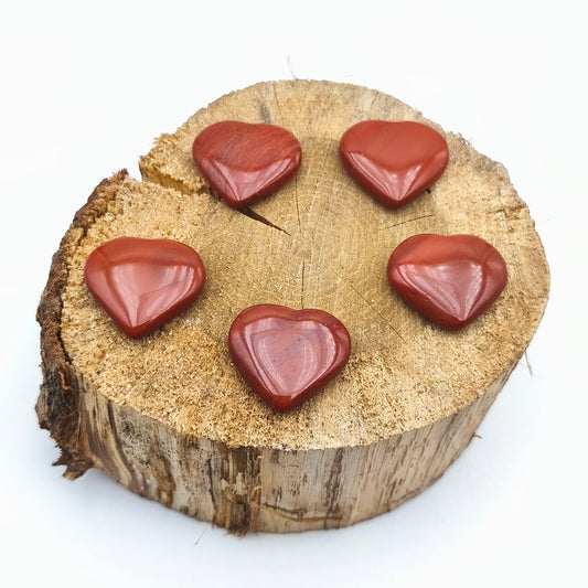 Petit Coeur PLAT - Jaspe rouge - Taille M