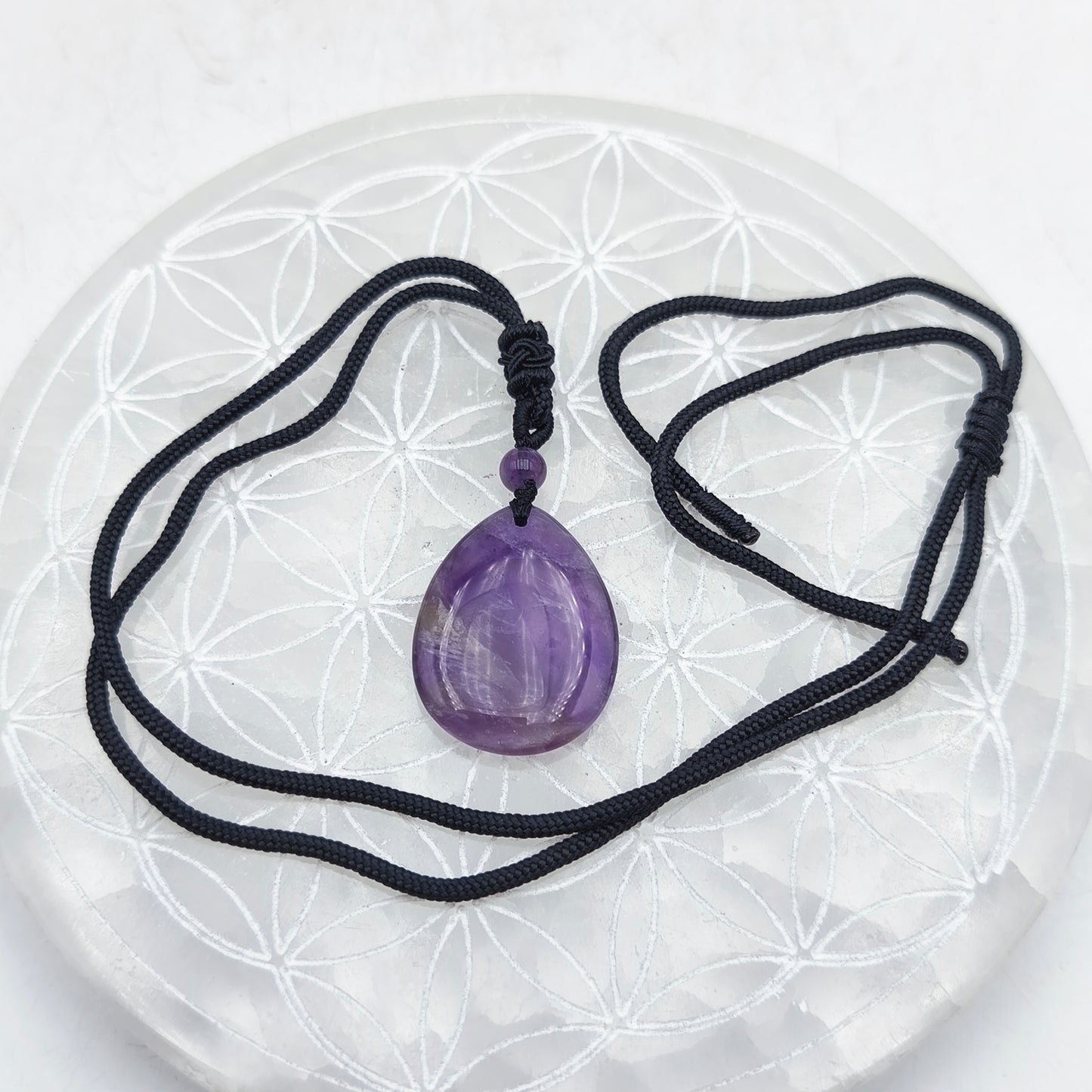Pendentif poire avec son cordon - Améthyste