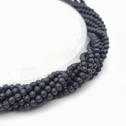 Rang de perles - Pierre de Lave (4 mm)