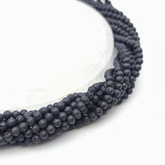 Rang de perles - Pierre de Lave (4 mm)