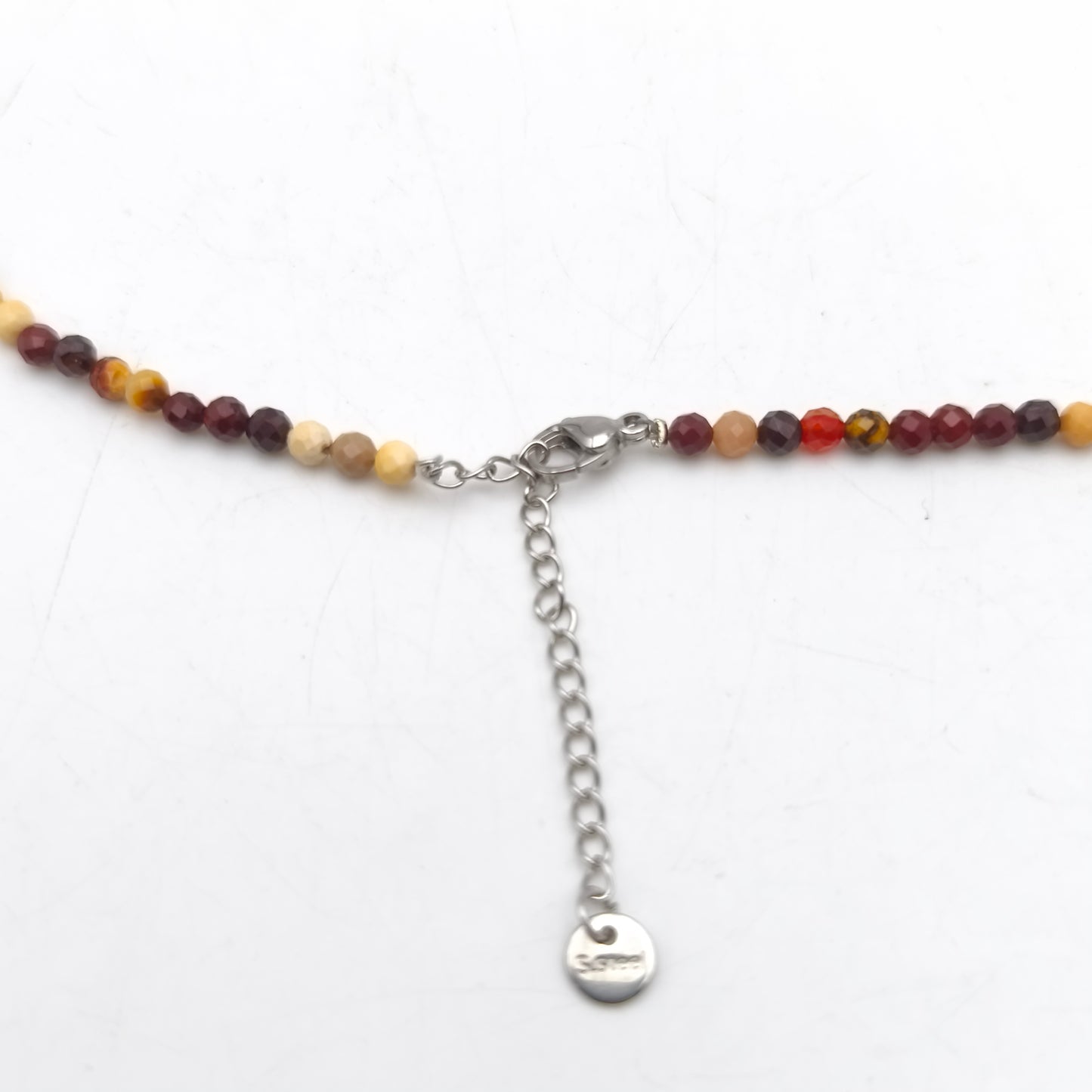 Collier perles facettées - Jaspe Mookaïte (3 mm)