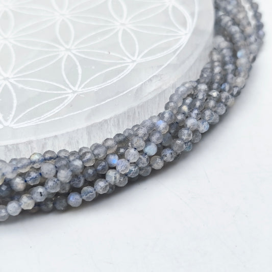 Rang de perles facettées - Labradorite (4 mm)