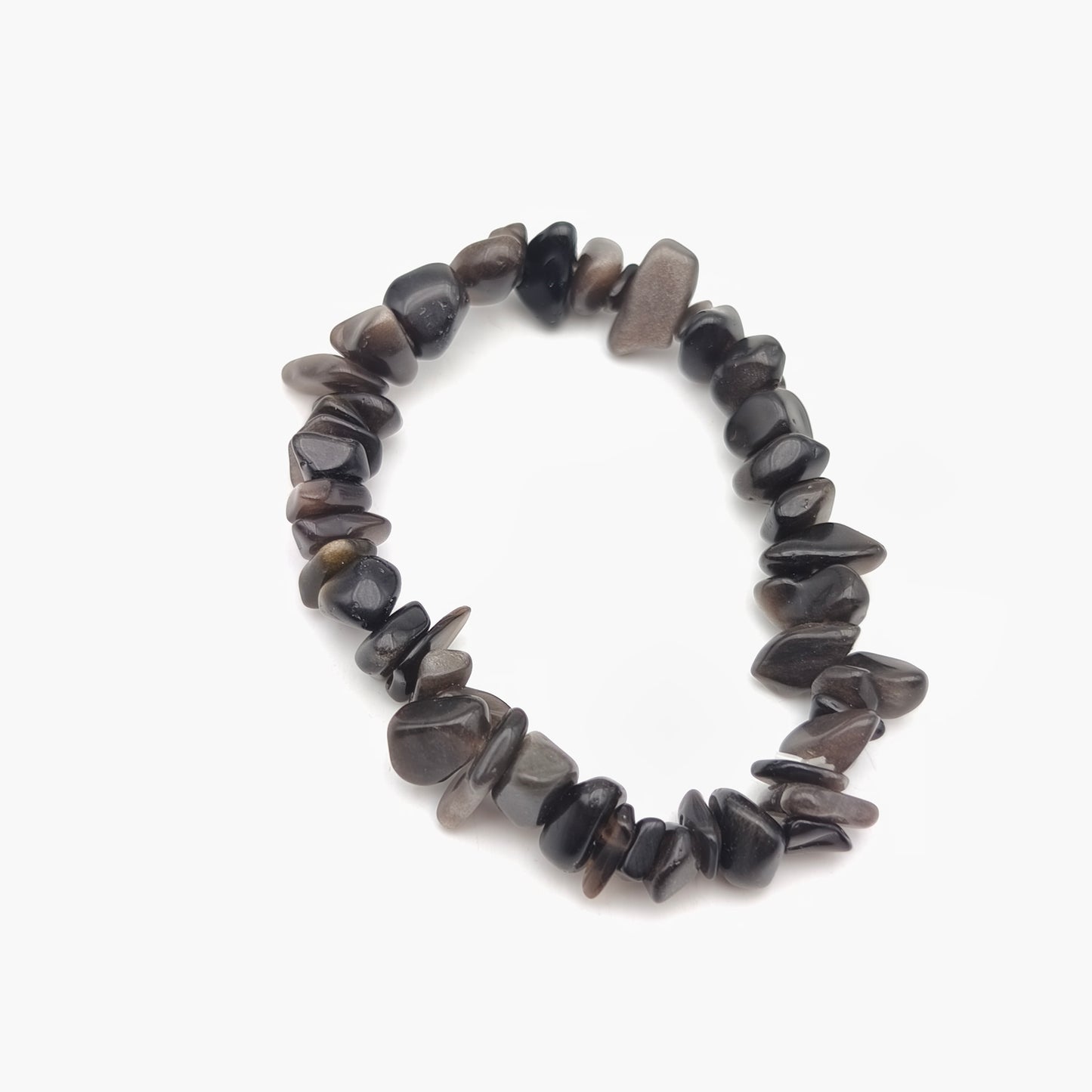 Bracelet baroque en Obsidienne argentée (Collection Enfant)