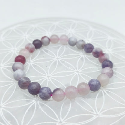 Bracelet en perles - Tourmaline Rose (8 mm)