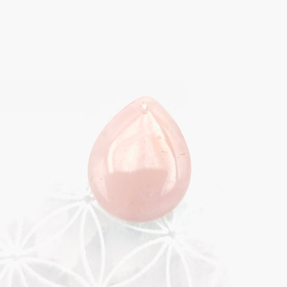 Colgante gota perforada - Cuarzo rosa