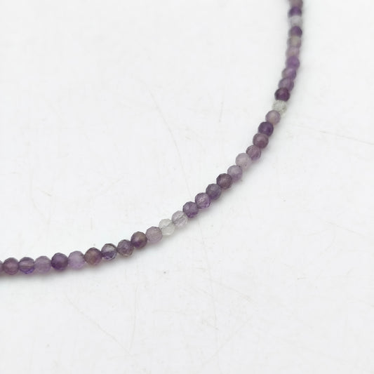 Collier perles facettées -  Améthyste naturelle (3 mm)