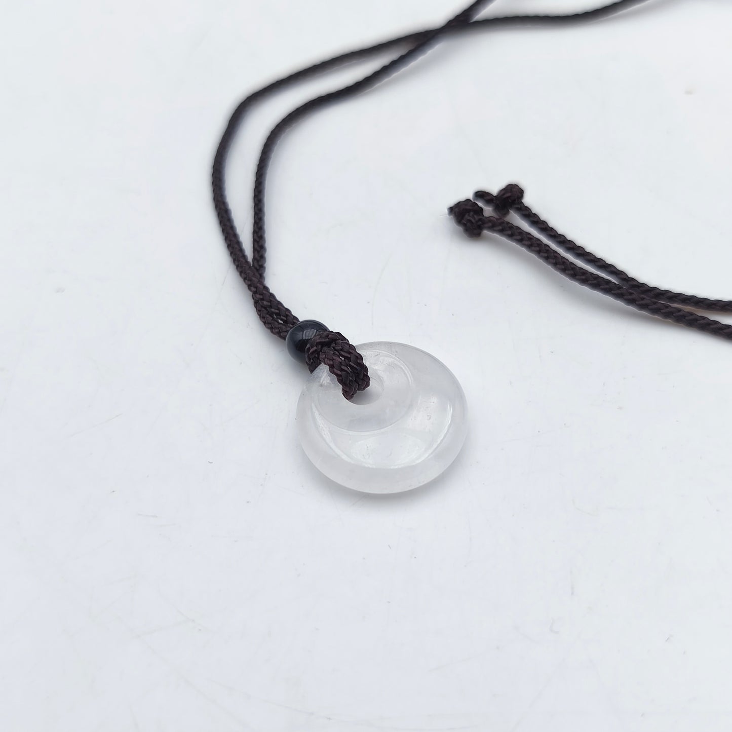 Donut de 2 cm con cordón - Cuarzo blanco