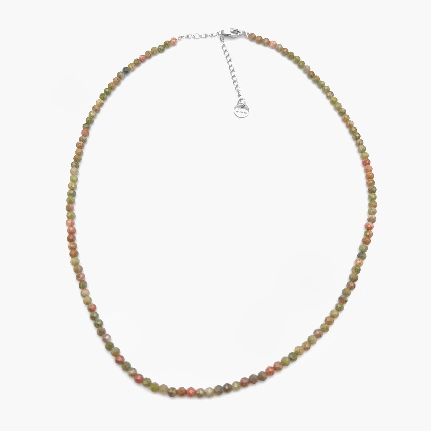 Collar de perlas facetadas - Jaspe Unakita (3 mm)