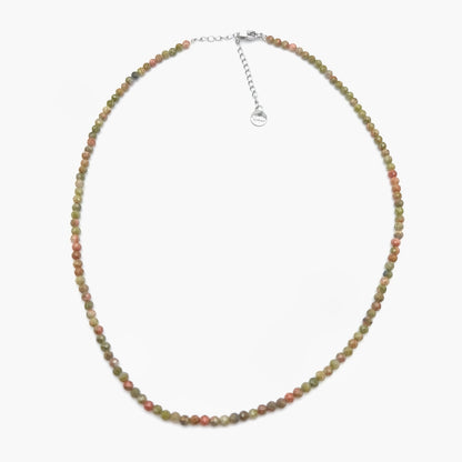 Collar de perlas facetadas - Jaspe Unakita (3 mm)