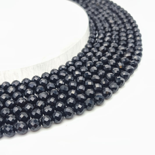 Rang de perles facettées - Onyx (8 mm)