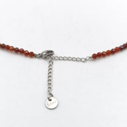 Collier perles facettées - Grenat (3 mm)
