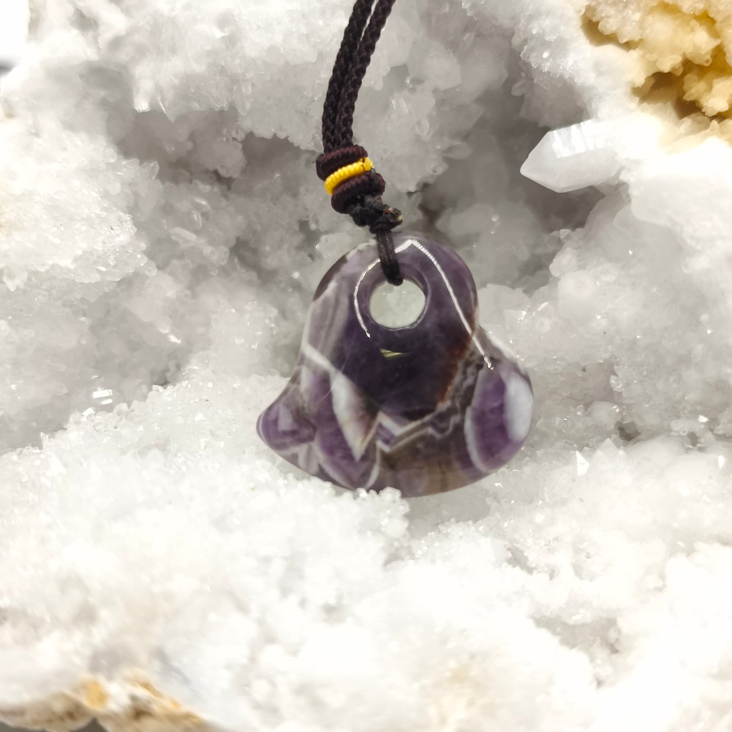 Pendentif Coeur Améthyste (avec son cordon)