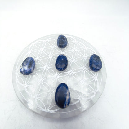 Pendentif pierre roulée percée - Sodalite