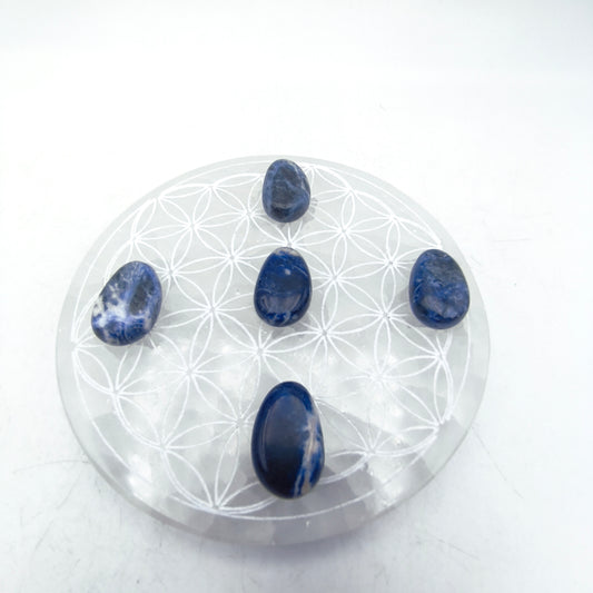 Pendentif pierre roulée percée - Sodalite