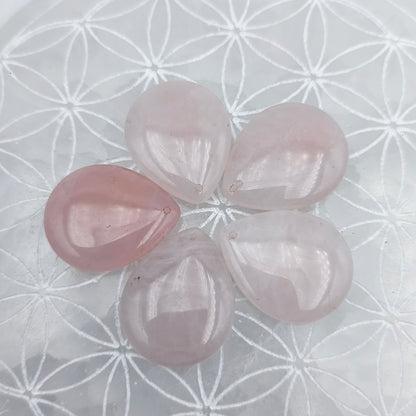 Colgante gota perforada - Cuarzo rosa