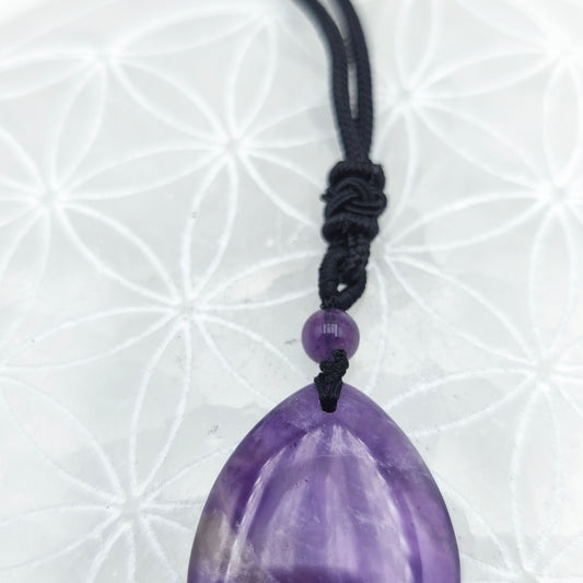 Pendentif poire avec son cordon - Améthyste