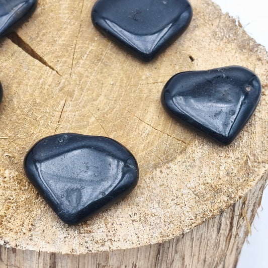 Petit Coeur PLAT- Tourmaline noire - Taille M