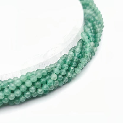 Rang de perles facettées - Aventurine verte (4 mm)