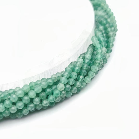 Rang de perles facettées - Aventurine verte (4 mm)