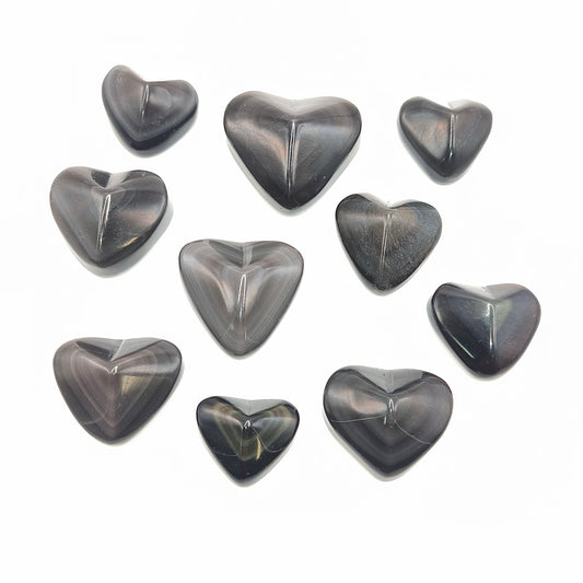 Petit Coeur - Obsidienne Oeil Céleste / Arc-en-ciel
