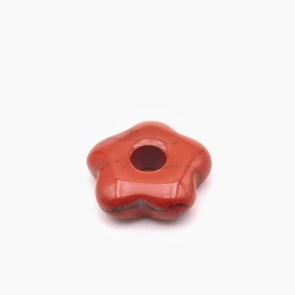 Pendentif Fleur Jaspe Rouge