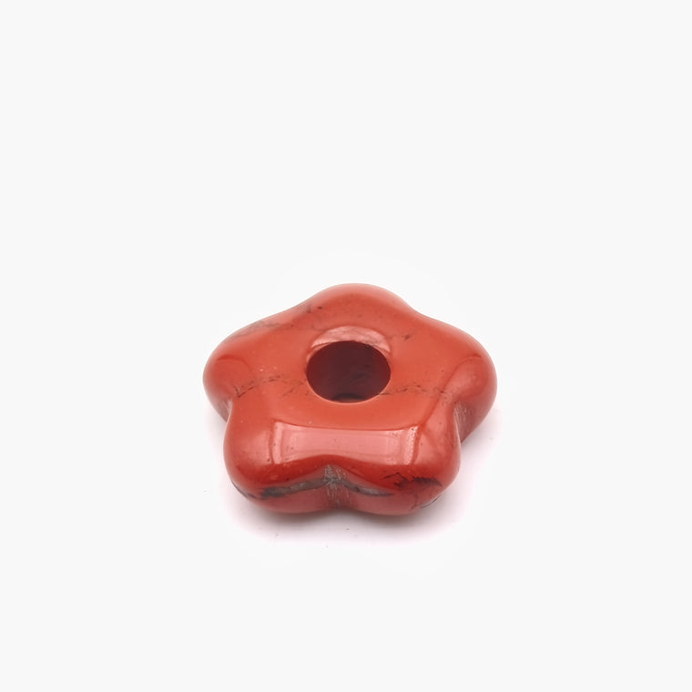 Pendentif Fleur Jaspe Rouge