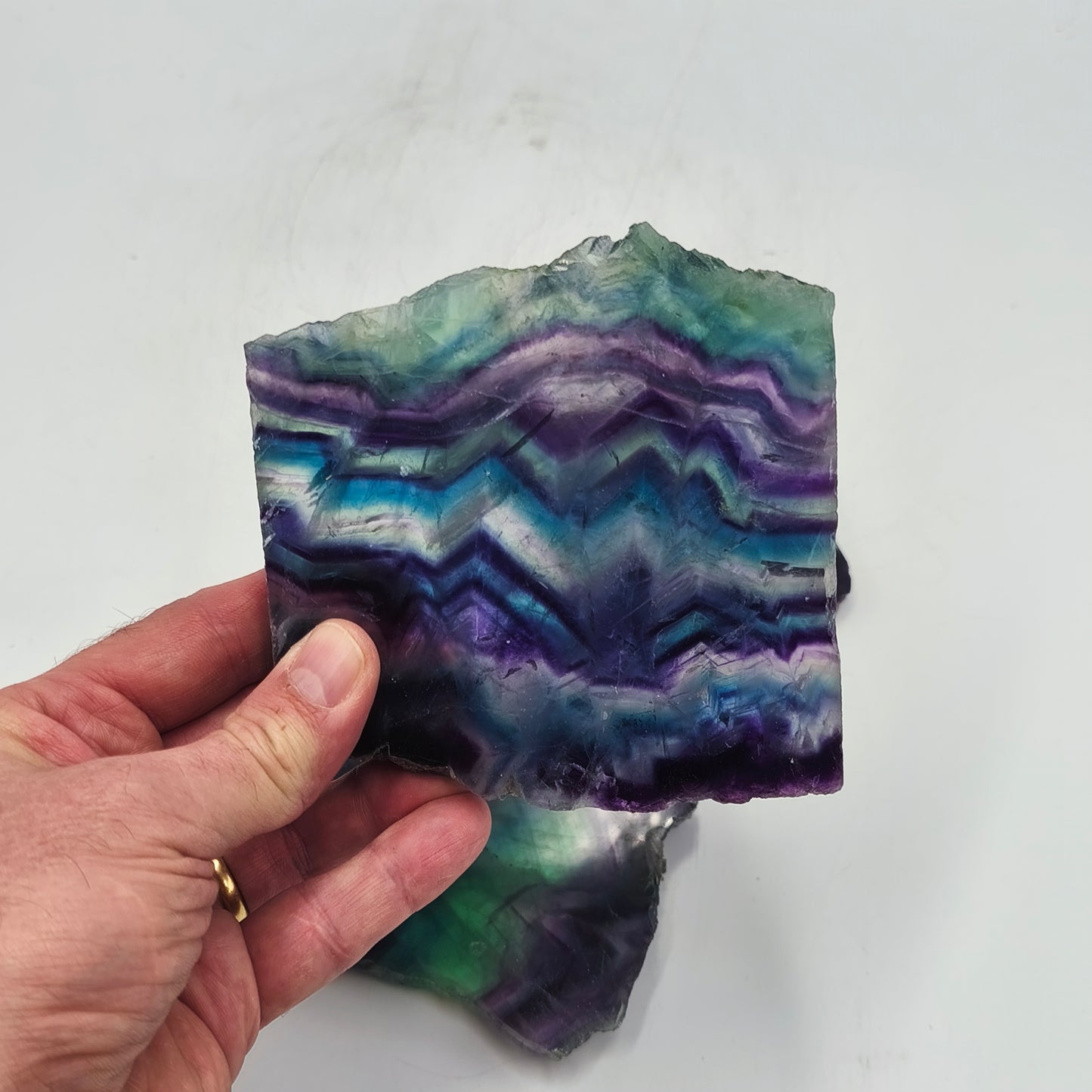 Tranche de Fluorite multicolore - Lot de 1,2 Kg - 3 pièces