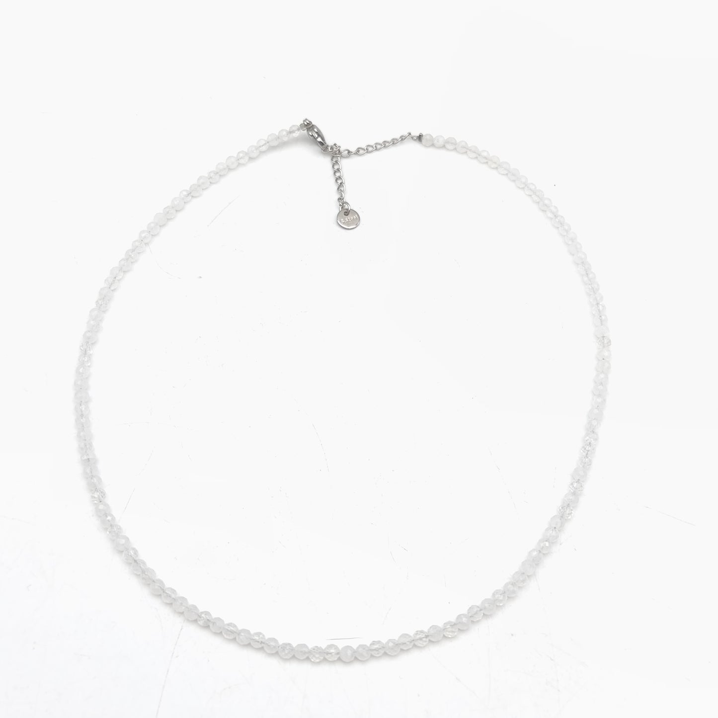 Collar de perlas facetadas - Cristal de roca (3 mm)