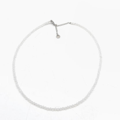 Collar de perlas facetadas - Cristal de roca (3 mm)