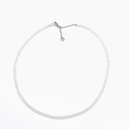 Collier perles facettées - Cristal de roche (3 mm)