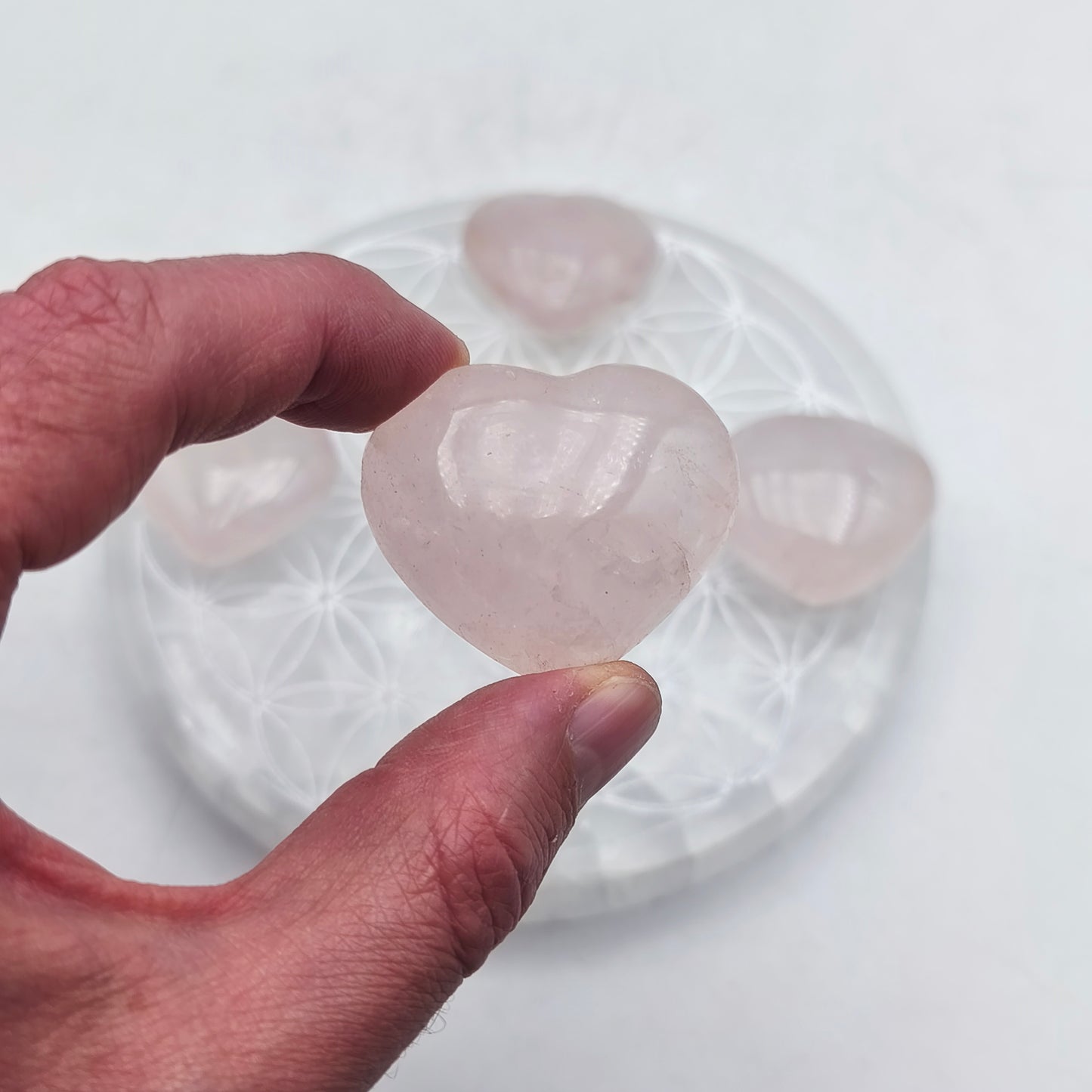 Petit Coeur - Quartz Rose - Taille G