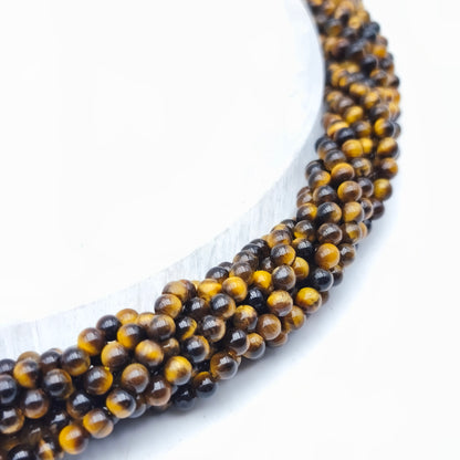 Rang de perles - Oeil de tigre EXTRA (4 mm)