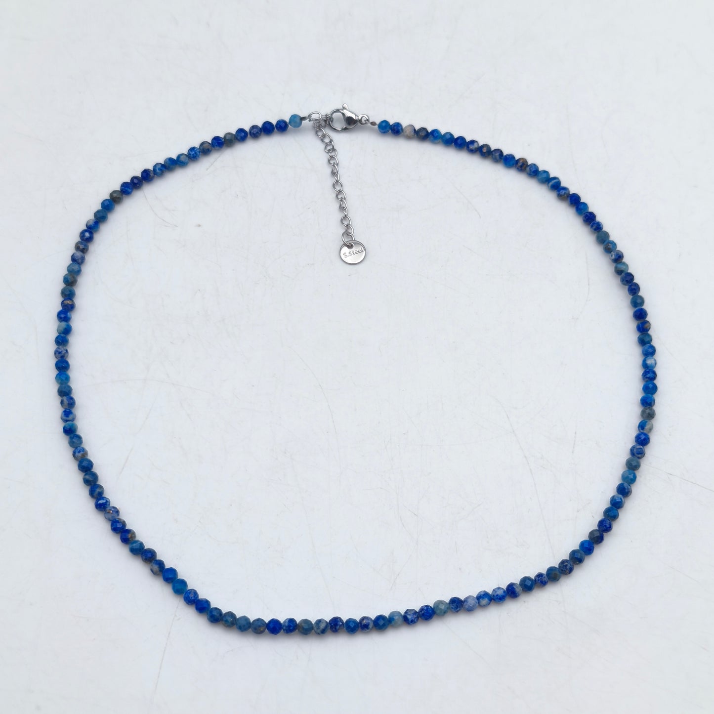 Facettierte Perlenkette - Lapislazuli (3 mm)