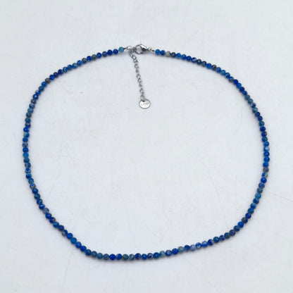 Facettierte Perlenkette - Lapislazuli (3 mm)