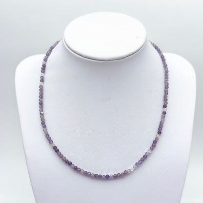 Facettierte Perlenkette - Naturamethyst (3 mm)