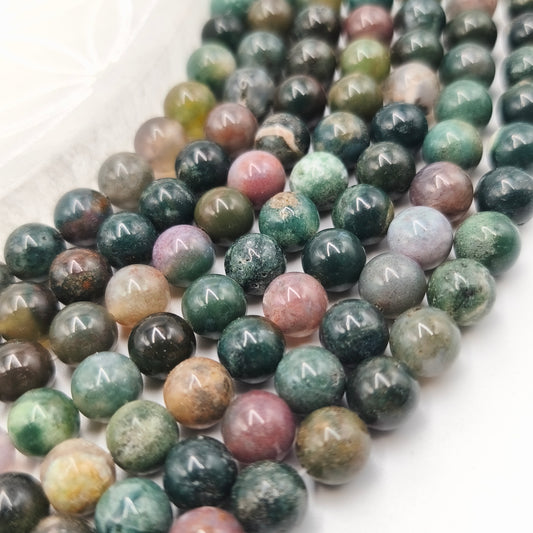 Rang de perles - Agate Mousse (8 mm)