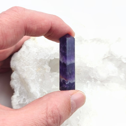 Pointe Biterminée - Améthyste Chevron (4/5 cm)